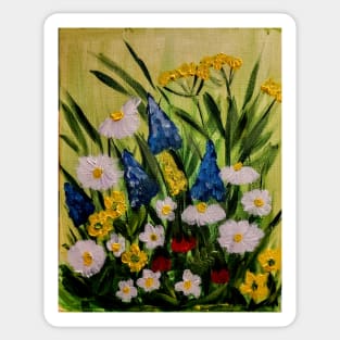 wild abstract mixed flowers in the field Sticker